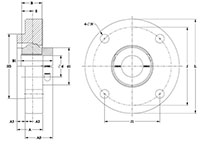Corrosion-Resistant-Machined-Stainless-Steel-4bolt-Round-QFU4LKAFC-Line-Drawing
