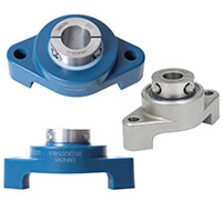 Family Picture - Blue Poly 2 Bolt Quiklean Housing Poly Round Insert with Locking Sleeve
