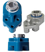 Family Picture - Blue Poly 3 Bolt Quiklean Housing Poly Round Insert with Locking Sleeve