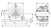 Mounted Bearings Pillow Block Eccentric Locking Colar SAOL Dimensions