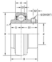 Mounted Bearings-U-Series-UC-Line-Drawing