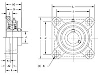 Mounted Bearings-U-Series-UCF-Line-Drawing