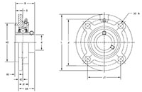 Mounted Bearings-U-Series-UCFC-Line-Drawing
