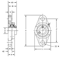 Mounted Bearings-U-Series-UCFL-Line-Drawing