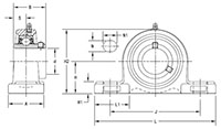Mounted Bearings-U-Series-UCP-Line-Drawing