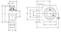 Mounted Bearings-U-Series-UCT-Line-Drawing