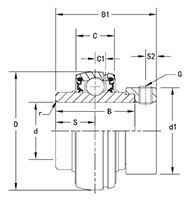 Mounted Bearings-U-Series-UEL-Line-Drawing