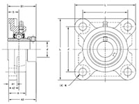 Mounted Bearings-U-Series-UELF-Line-Drawing
