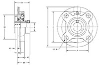 Mounted Bearings-U-Series-UELFC-Line-Drawing