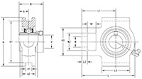 Mounted Bearings-U-Series-UELT-Line-Drawing