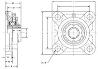 Mounted Bearings-U-Series-UKF-Line-Drawing