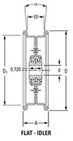 Idler Pulley Units-FLAT_IDLER - Dimensions