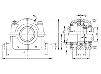 Inch Straight Bore Mounting Pillow Block SDAF231 and SDAF232 Series