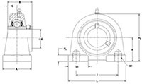 Mounted Bearings-U-Series-UCPA-Line-Drawing