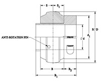 Narrow PolyRound with Locking 2D Line Drawing HE - QFU4LKHE