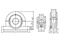 Light Series Standard Pillow Block - Line Drawing