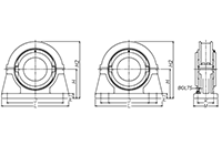 Medium Series Standard Pillow Block - Line Drawing