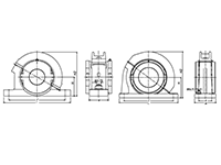 SNQ/SDQ Pillow Block - Line Drawing