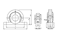 SN/SD Pillow Block - Line Drawing
