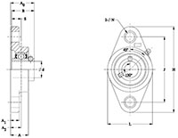 Polymer 2 Bolt Flange (SUCPLF) Line Drawing