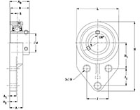 Polymer-3-Bolt-Flange--SUCPFB--Line-Drawing---FVSL613