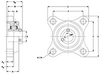Polymer-4-Bolt-Flange--SUCPLF--Line-Drawing---FVSL613