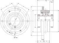 Double Concentric Piloted Flange Cartridge - Dimensional Drawing