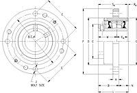Single Concentric Piloted Flange Cartridge - Dimensional Drawing