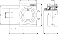 Single Concentric Take-Up Block - Dimensional Drawing