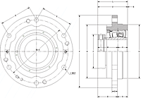 Eccentric Piloted Flange Cartridge - Dimensional Drawing