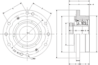 Eccentric Piloted Flange Cartridge - Dimensional Drawing