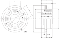 Eccentric Piloted Flange Cartridge - Dimensional Drawing