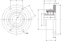 Eccentric Round Flange Block - Dimensional Drawing
