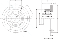 Eccentric Round Flange Block - Dimensional Drawing