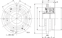 Single V-Lock Piloted Flange Cartridge - Dimensional Drawing
