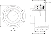 Single V-Lock Cartridge Block - Dimensional Drawing
