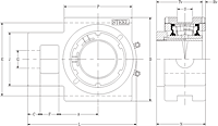 Single V-Lock Take-Up Block - Dimensional Drawing