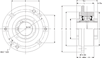 Double V-Lock Piloted Flange Cartridge - Dimensional Drawing