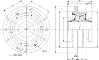 Double V-Lock Piloted Flange Cartridge - Dimensional Drawing