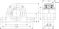 Double V-Lock Two-Bolt Pillow Block - Dimensional Drawing