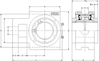 Double V-Lock Take-Up Block - Dimensional Drawing