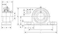 Mounted Bearings-U-Series-UELP-Line-Drawing