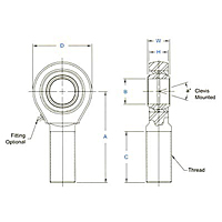 KM & KB, AM & AB Large Bore Dimensional Drawing