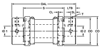 RRS Type Spacer Assembly - Metric, DimDraw Style 1