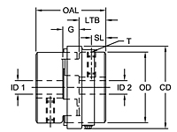 LC Type Coupling Hubs w/ Keyway - Metric, DimDraw Style 1