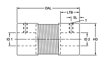 U Type Uniflex Couplings w/ Keyway, Regular Version, Shaft-to-Shaft Configuration - Imperial-2