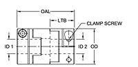 MOL Series - Oldham Clamp Style Coupling Hubs w/o Keyway