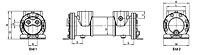 4-Pass Model Oil Coolers, BNZ Series - Metric More Dimensions