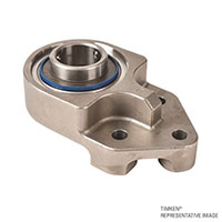 timken-flange-mounted-ball-bearing-unit-cast-stainless-3-bolt-SFBQK206-SUC206-insert-with-IP69K-F-seal-angle-view