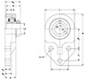 Corrosion Resistant Stainless Steel 3 bolt - SUCBFB Line Drawing FVSL613